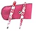 Tweezers Kit - 2 pieces professional eyebrow tweezers hair beauty stainless steel - Hand made - Tools slant & pointed - flat tip eyelash tweezers (Pink Floral Tweezers in Pink Case)