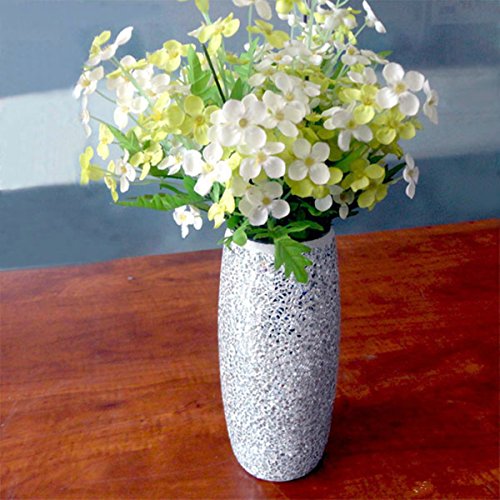 London Boutique Blumen-Vase, dekorativ, glitzerndes Mosaik, Geschenk, glas, silber, Height 31cm* Diameter 8 cm - 7
