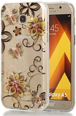 Samsung Galaxy A5 2017 Case, Slim Luxury Bling Glitter Sparkle Shiny Design Shockproof Transparent Clear Soft Silicone TPU Cover for Samsung Galaxy A5 2017