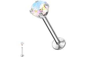 WARRIOR Piercing al Labbro/Labret trago helix stud STERILE in Acciaio Chirurgico 316L/Titanio con Una Sfera Cristallo a 3mm PCS-008/PCS-034/PCS-016/PCS-008