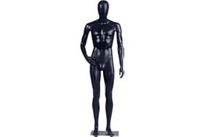 Eurohandisplay männliche Schaufensterpuppe MC-1Black matt schwarz Arme und Kopf 360 Grad drehbar Schaufensterpuppe Male Mannequin