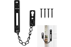 FWHFNB Tür Sicherheitskette,Türkette,Tür Kettenschloss aus Edelstahl 304,Türkettenschloss mit Schraube,Türketten-Sicherheitsschloss für Haus,Hotel,Innentüren und Fenster (Schwarz)