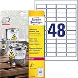 Tecnología de impresión Avery White Heavy Duty Labels - Laser - L4778 - Etiquetas de Impresora (Color Blanco, Laser)