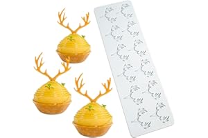 TUKE Molde de Silicona 3D de Hojas Huecas para Chocolate, Caramelos, Decoración de Comidas, Fondant y Arcilla Polimérica (Cuerno)