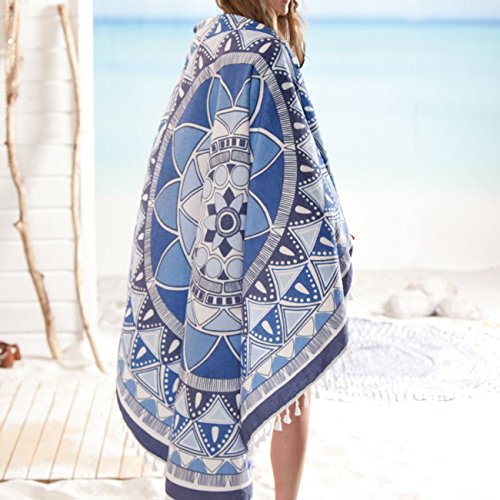 Seahorse Beach Roundie Mandala Baumwolle blue 150 cm - 6