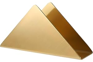 Disnace Servilletero de mesa, dispensador de servilletas de metal triangular independiente, para mejorar la conveniencia, servilletero, servilletero para cocina, mesa de comedor, fiesta (dorado)