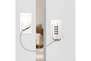 XWUX Blocco Frigorifero Per Bambini, Lucchetto Frigorifero Con Combinazione, Blocca Cassetti, Chiusure Sicurezza Bambini, Blocco Finestre Bambini, Blocca Porta, Non Richiede Foratura (1 Pezzi, Bianco)