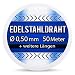 Produktbild Edelstahldraht V2A - Ø 0,50 mm 50 Meter (0,12 EUR/m) Edelstahl Draht Heizdraht Schneidedraht Wickeldraht S304 AWG24 0,5