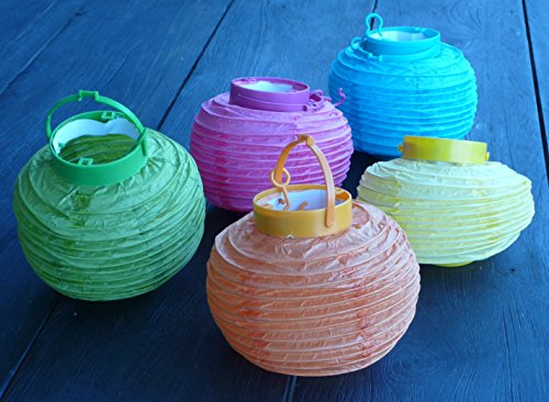 5-STÜCK LED Party Lampion ø 15cm in 5-PASTELL-FARBEN „Wunderschön“ - 6
