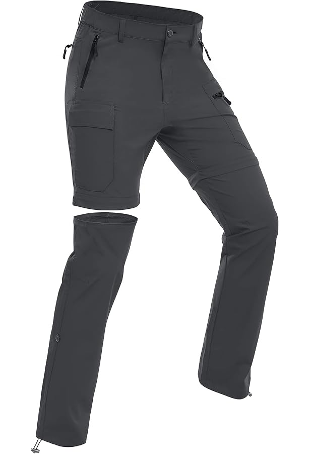 Pantalon Zippé Enfant Pantalon Cargo Convertible FLYGAGA Pour Garçon - Randonnée, Séchage Rapide, Imperméable - Taille XS Gris Pantalon Randonnée Homme