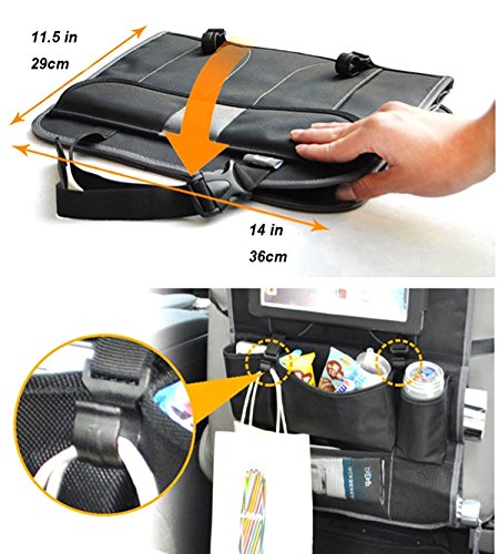 Auto Rücksitz Organizer & Kinder Spielzeug Storage & Sitzrückenprotektor, Mehrzweck und Umweltfreundlich Material Auto-Organisator / Leicht zu Berühren und Bekommen, Was Sie Wollen / Must Haben für Baby Reise Zubehör - 4