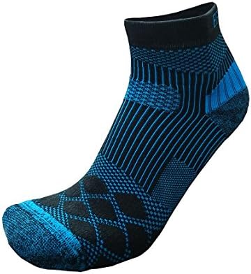 EGXtech 3-pair 8-shape bandage/tape Athletes/Sports Compression Socks for Running, Basketball… to protect Achilles tendon (UK2.5-4/EU35-36, Black/Blue)