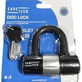 CARETECH CT-323 Disk Kilidi Motosiklet/Bisiklet 12mm &Ccedil;elik Suya Dayanıklı 4 Anahtar U Bar Kilit 10x10cm