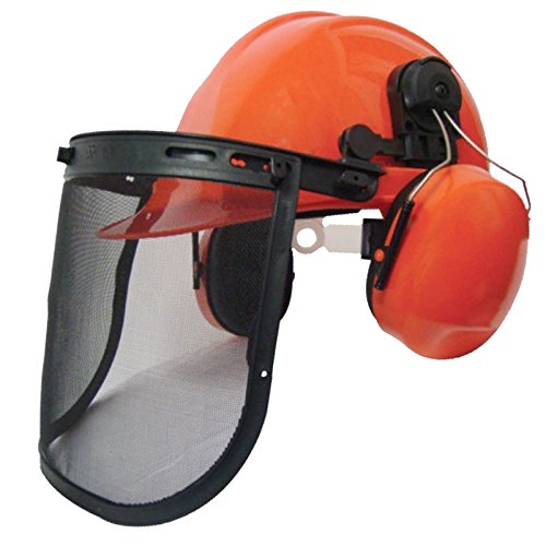 Casco de seguridad para usar con motosierra de Spares2go Rocwood, con 