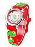 Happy Cherry - Reloj Infantil de Cuarzo Analógico Correa de Silicona 3D Watch Colorido de...