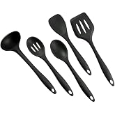 BYbrutek - Silicone Kitchen Utensils Set, BPA Free, Spoon, Ladle, Spatula and Turner, Dishwasher Safe, Non-Stick, Heat Resist