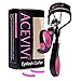 ACEVIVI Black Eyelash Curler with Red Soft Hand Grip -- Silicone Rubber Refill Replacement Pads Included