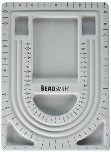 The Beadsmith Bead Design in Beading Board and Gray Flock with Lid, 9 by 13-Inch