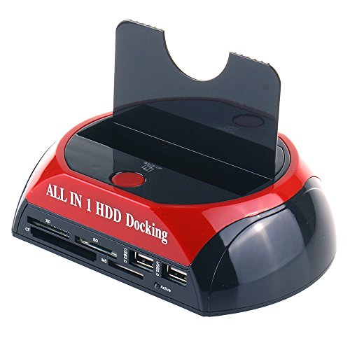 WANLONGXIN WLX-879U2C USB 2.0 zu SATA Festplatte Docking Station mit 2-Port Hub und Kartenleser für 2.5 und 3.5 Zoll Festplatte SSD SATA (SATA I / II / III) - 2