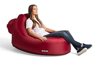 Softybag Stuhl - Aufblasbarer Luftstuhl, Anti-Leakage Campingsitz für Outdoor, Aufblasbare Palette, Tragbare Sitzgelegenheit Camping Zubehör für See, Berge, Strand (Rot)