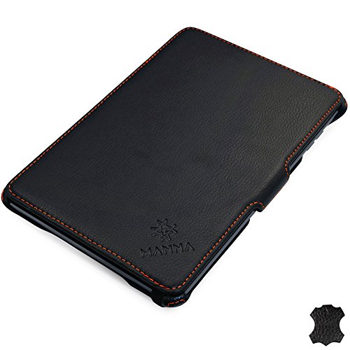 MANNA iPad Mini 3 und Mini 2 Retina Ultraslim Leder Tasche Case Etui Sleeve Cover Schutzhülle Hülle, III. Generation mit Easystand & CleverStrap, Echtleder | Autosleep – Funktion - 2