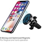 Amkette iGrip Magnetic Air Vent With 6 Optimized Magnets & Double Spring Clamp Car Mount (Black)