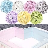 Bettumrandung Nestchen Kopfschutz 360×30 420×30 cm Bettnestchen Baby Einfarbig mit Rüschen NEU - 2