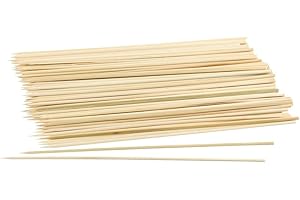 FACKELMANN Brochetas barbacoa madera bambú - Pinchos barbacoa - Pinchos founde - Brochetas chuches - Brochetas fruta - Brochetas queso, 20cm, 100 uds.