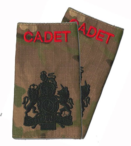 Contact Left EmbroideryPAIR ACF/CCF Rank Slides CADET Red on MTP WO1 RSM (Regimental Sergeant Major)
