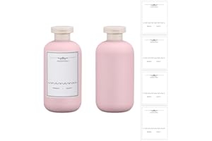 UMETASS 2 Stück Reiseflaschen zum befüllen, Auslaufsicher Reisezeitset, reisegroß Shampoo Behälter mit Flip-Top Deckel, Leere Reiseflaschen (Rosa, 200ml)