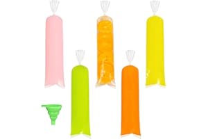 Zceplem 100 congelador | Congelar Bolsas paletas con Embudo | Bolsas Hielo Soportes para paletas para niños Bolsas Cubitos Hielo para refrigerios caseros saludables