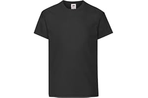 GENERICO T-Shirt Kids Original T. Maglietta da Bambino Manica Corta Cotone 100% - 1 Maglietta Fruit of The Loom MOD. 61-019-0