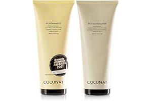 COCUNAT | Pack Rich Pelo Seco, Rizado, Dañado o Teñido | Champú y Acondicionador Natural | Puntas Abiertas | Encrespamiento | Hidrata | Sin Sulfatos ni Siliconas | Método Curly | 200 ml