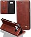 Produktbild Bookstyle Flip Case ISENPENK Für 6,2-Zoll Samsung Galaxy S8 Plus(2017) Hülle Leder Muster [Braun],Leder PU Lederhülle Cover Schale Standfunktion Etui Schutzhülle Tasche Credit Card Slots Wallet Case Schutzhülle