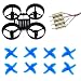 Produktbild LHI RC Quadcopter Frame and 8pcs Propellers Blue with CL-0615 Blade Nano QX / Blade Fast Upgraded Motors for Eachine E010 Blade Inductrix Tiny Whoop