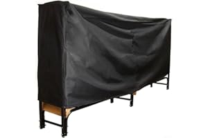 JINSBON Cubierta para estante de leña de 8 pies, cubierta de estante de leña para exteriores, cubierta de protección de leña para troncos de madera, protección UV resistente a la intemperie, color negro