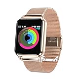 Smart Watch, Bluetooth Smartwatch für Damen Herren Kinder Outdoor Sports IP67 Wasserdichter Fitness Tracker Herzfrequenzmonitor Schrittzähler Smart Uhr für IOS iPhone Android Huawei (Gold)