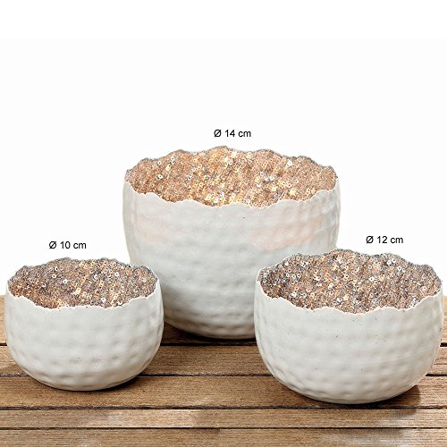Windlicht Göta Weiss Silber Gold D 14 cm 1 Stück Jedes ein Unikat