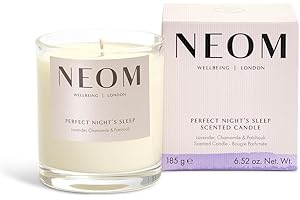 NEOM- Perfect Night's Sleep Scented Candle, 1 Wick, Lavender & Jasmine, Essential Oil Aromatherapy Candle, Scent to Sleep