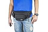 Bauchtasche / Gürteltasche / Hüfttasche für Herren schwarz, groß mit 7 Fächern von Globeproof® - 6