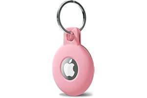Svanove für Airtag Schlüsselanhänger,Airtag Hülle Silikon Wasserdicht,Kratzschutz und leicht case,Tragbar Keyring Abdeckung，hundehalsband,Fahrrad,Geldbeutel,Koffer.Kompatibel mit Apple Airtag,Rosa