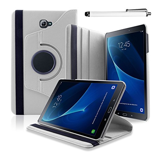 SAVFY Ultra Dünn Samsung Galaxy Tab A 10.1 Hülle Case mit Standfunktion und Auto Sleep / Wake Up Funktion Schutzhülle 2016 Version SM-T580N SM-T585N, weiß - 5