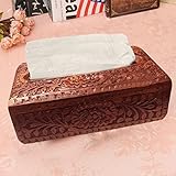 Thanks Giving Gift for your Loved Ones  Hand Carved Wooden Tissue Box, with flower design,rectangular tissue box,