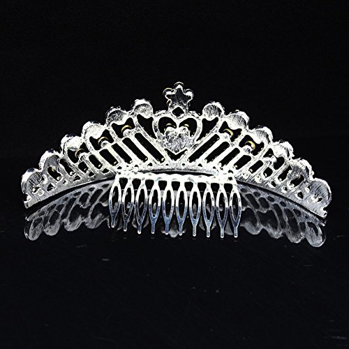 iShine Hochzeit Diadem Brautbrautjungfern Strass Kronen Stirnband Tiara Schließe Haarspange Kopf Schmuck Kronprinzessin - 3