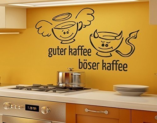 Wandtattoo guter, böser Kaffee B x H: 40cm x 24cm Farbe: schwarz von Klebefieber® - 2