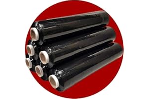 AMD NEXUS Multi Use Strong 6 Pallet Wraps | Tear Resistant | Water & Moisture Proof Pallet Stretch Shrink Wrap| High-Quality Easy to Use Pallet Wrap 400mm x 250m (Black)