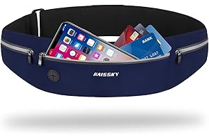 HAISSKY Cintura da Corsa per Donne e Uomini con Cerniera e Foro per Cuffie, Marsupio per telefoni Fino a 6,8 Pollici Mentre Camminate, Escursionismo, Jogging, Sport all'Aria Aperta