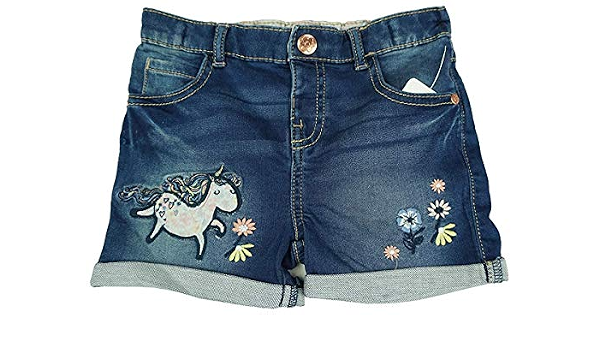 Girls Denim Shorts Unicorn Daisy Summer 