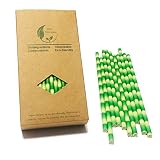 Pajitas de papel de bambú verde hechas de grado seguro para alimentos, perfecto para cócteles, zumos, etiquetado de ingredientes, tarros de máscara y decoración.