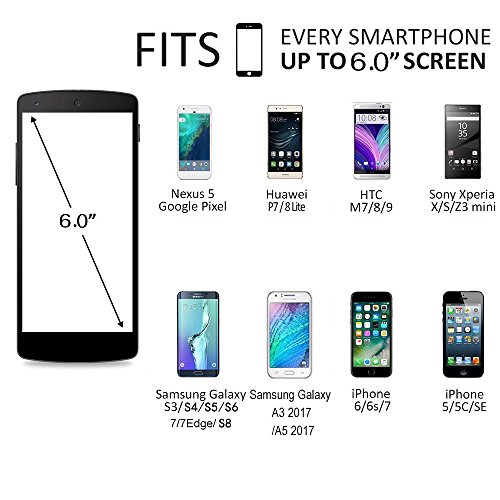 Fascia da Braccio, Alfort Fascia Sportiva da Braccio per Camminare / Escursionismo / Jogging / Palestra Compatibile con Samsung Galaxy S9 / Note 8 / S8 Plus / S8 / S7 Edge / Huawei Nova / Mate9 / P9 Lite / P10 e altri smartphone inferiori a 6
